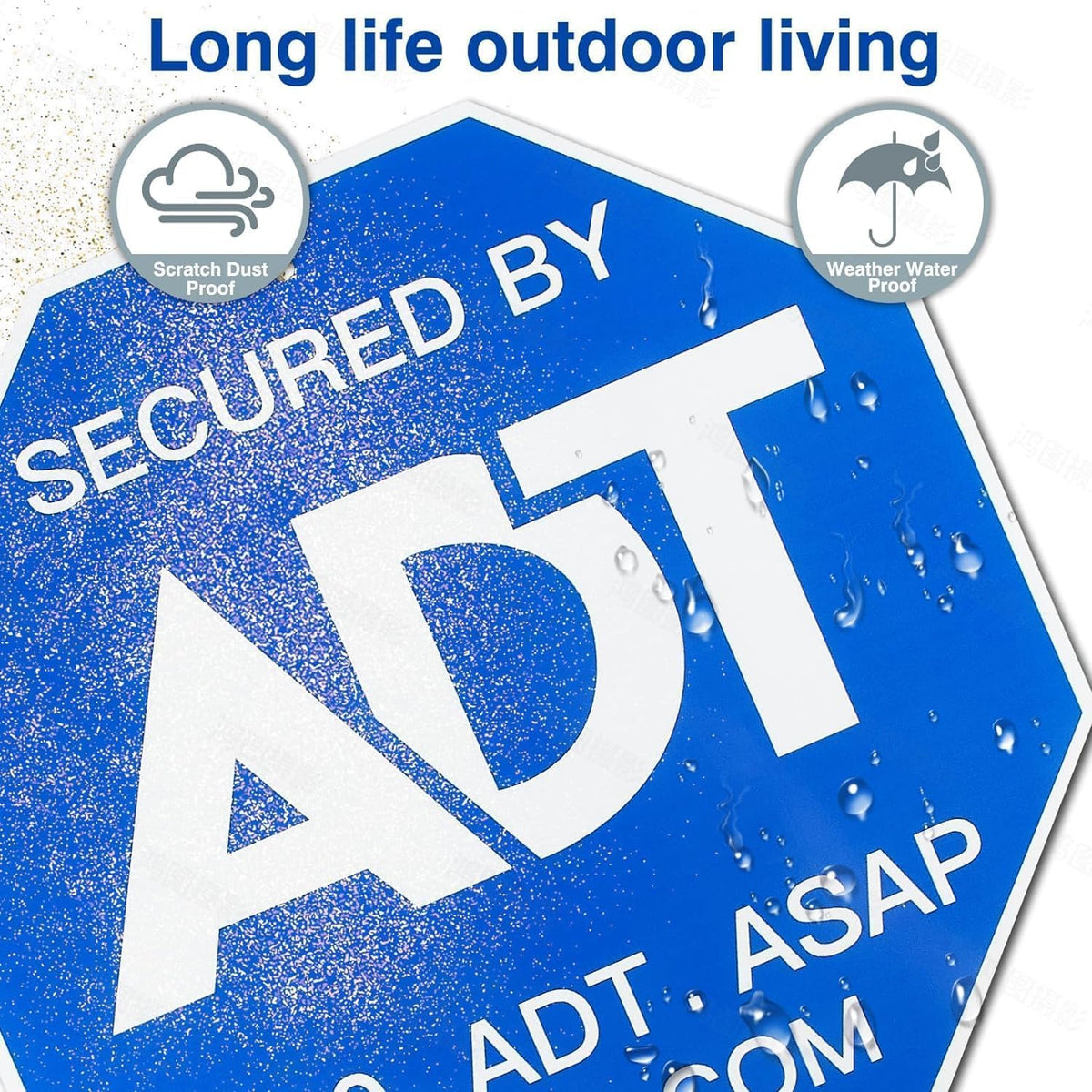 OHYVGD heavy-duty stake supports secure ground mounting for the ADT sign.