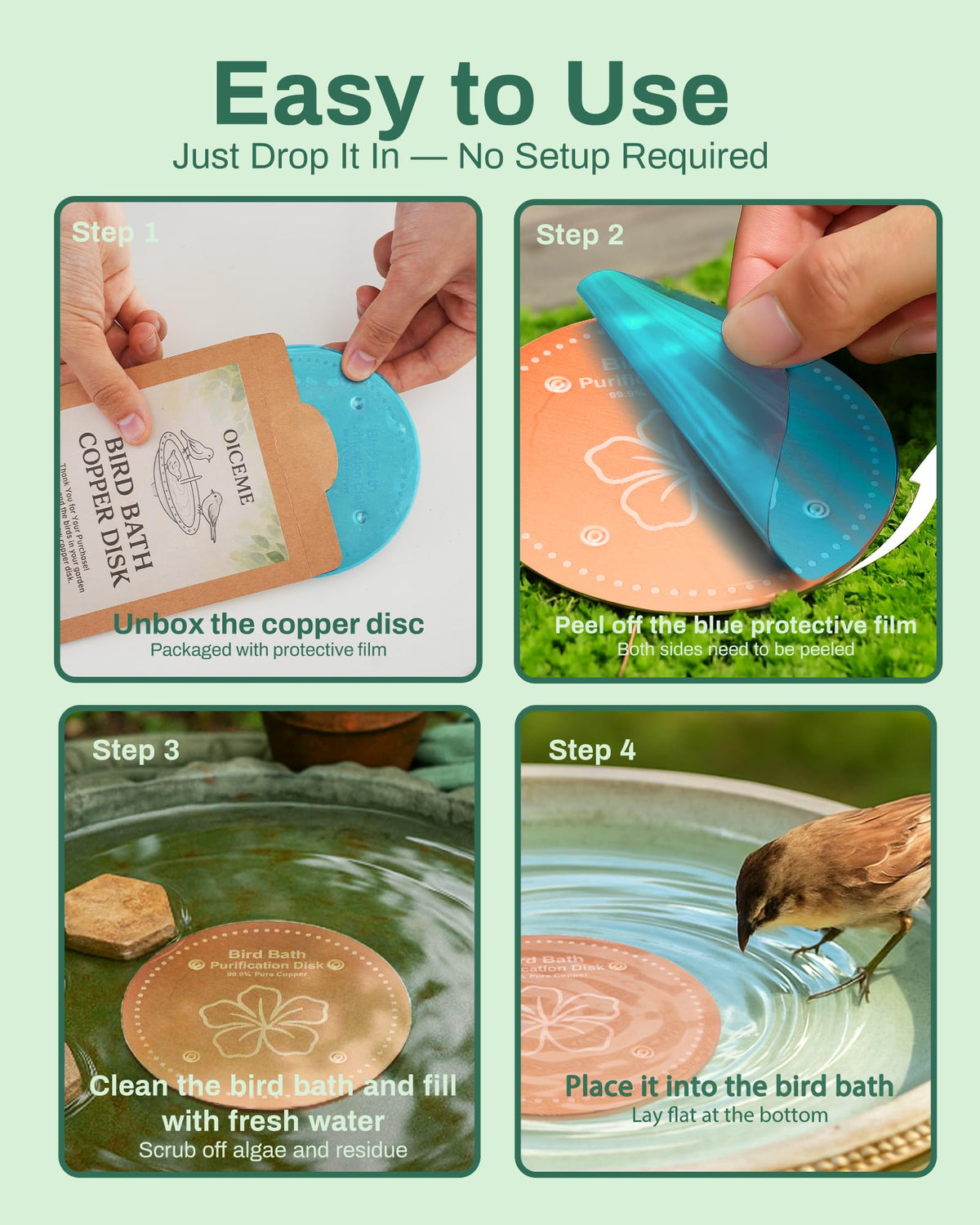 OICEME all-season outdoor use disk complements year-round bird viewing in your garden.