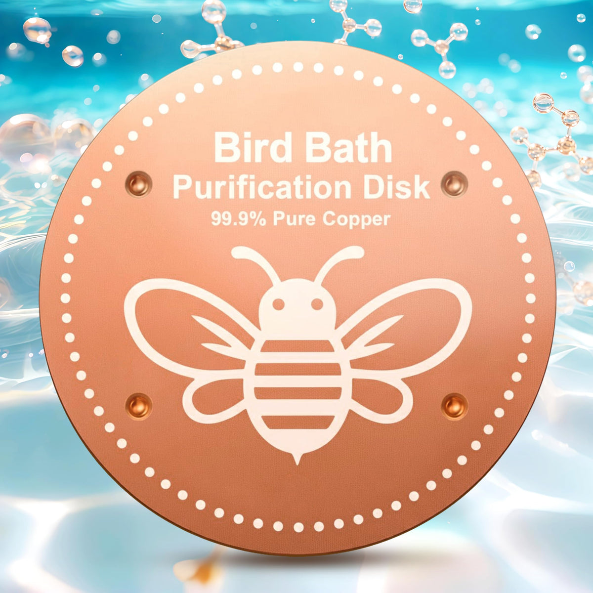 OICEME bird bath disk purification in pure copper for naturally cleaner water.
