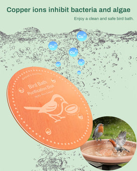 OICEME all-season birdbath disc keeps water fresher in hot weather.