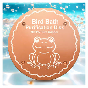 OICEME birdbath purification disk in copper reduces buildup for cleaner water.