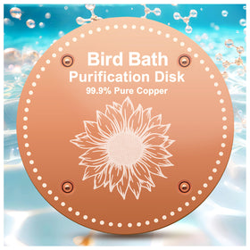 OICEME pure copper purification disk in a birdbath for cleaner water.