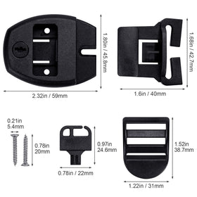 OIIKI spa strap slides in black for easy strap alignment.