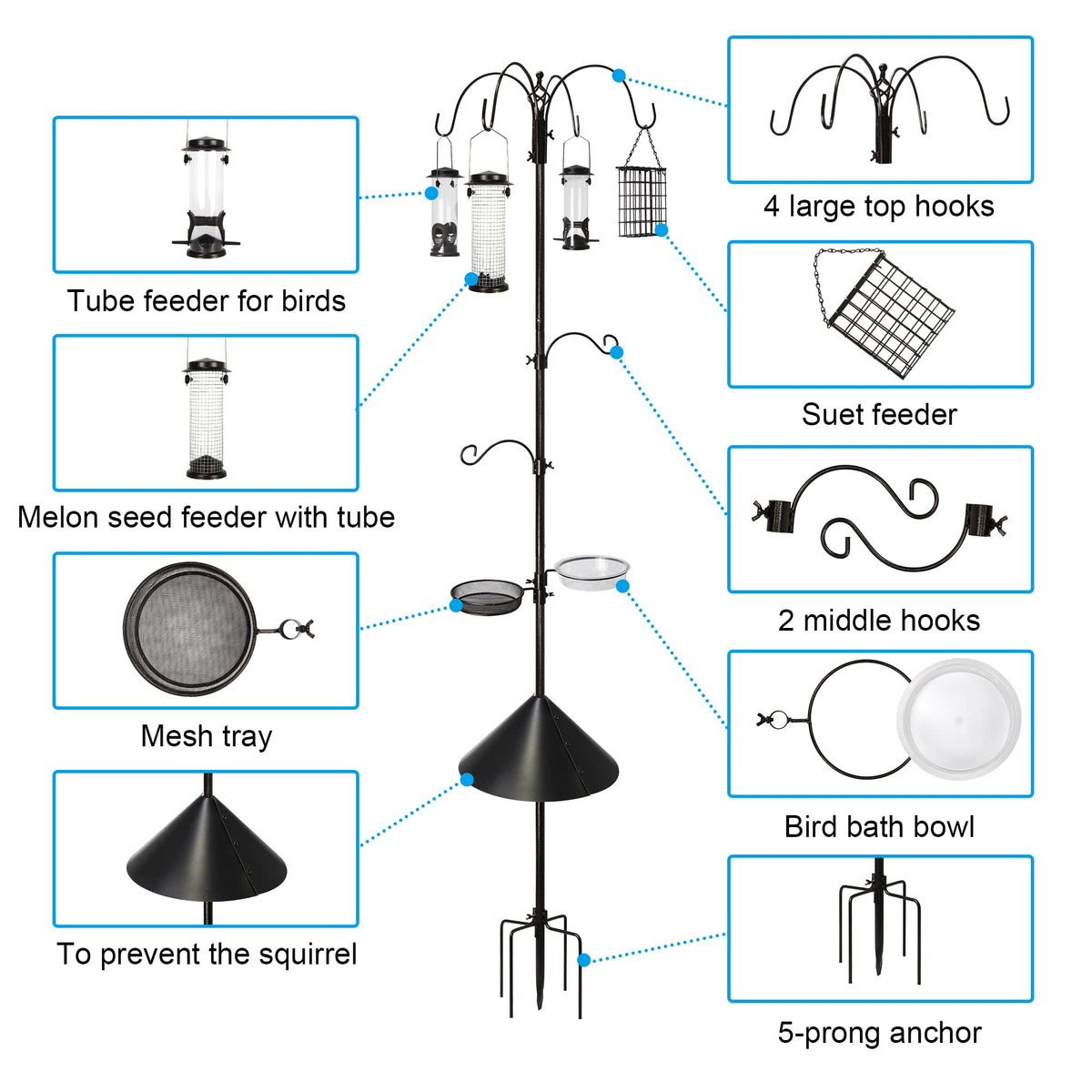 Ointo Garden squirrel guard baffle protects feeders from raiders.