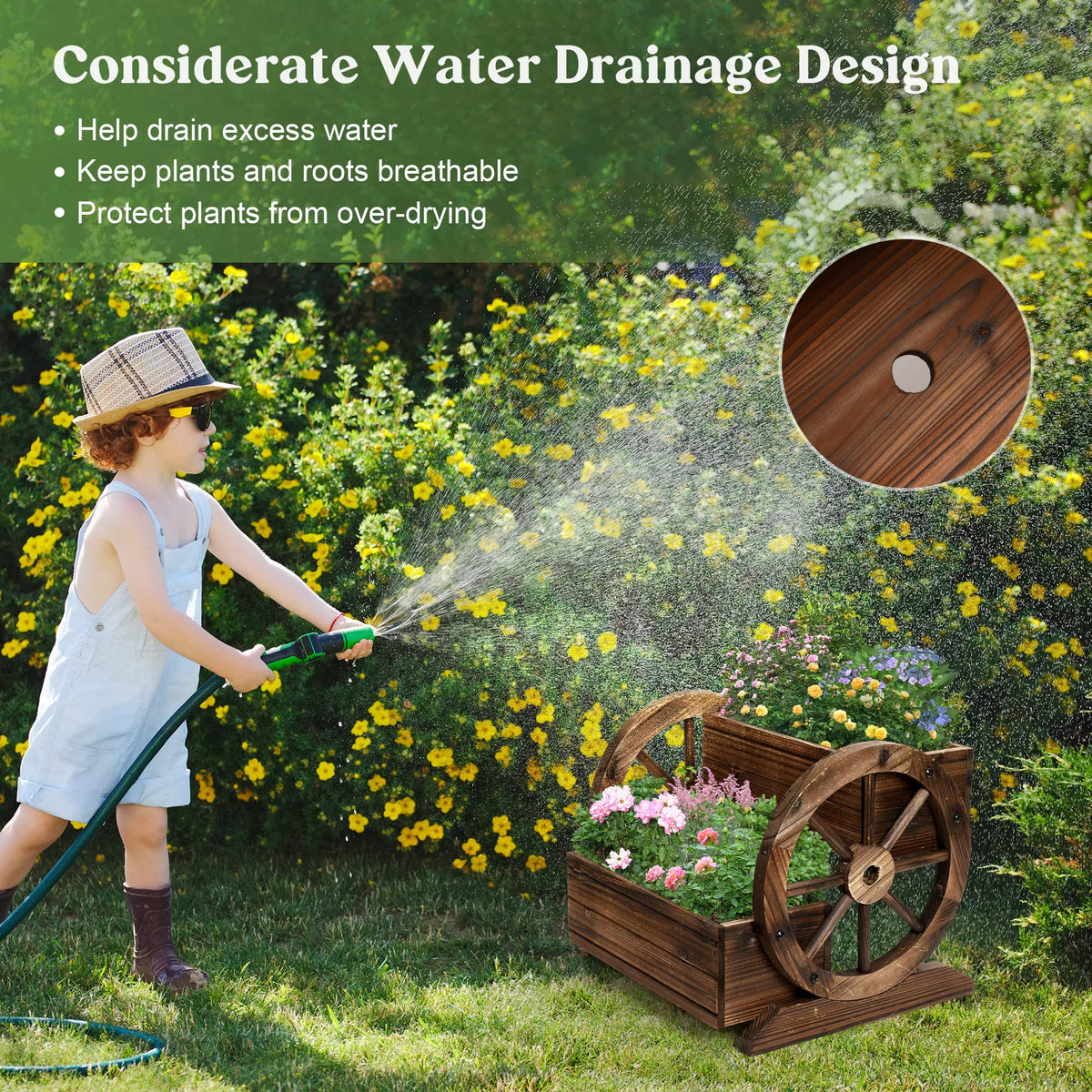 OIPRTGFJ compact kitchen garden wagon planter ideal for small spaces