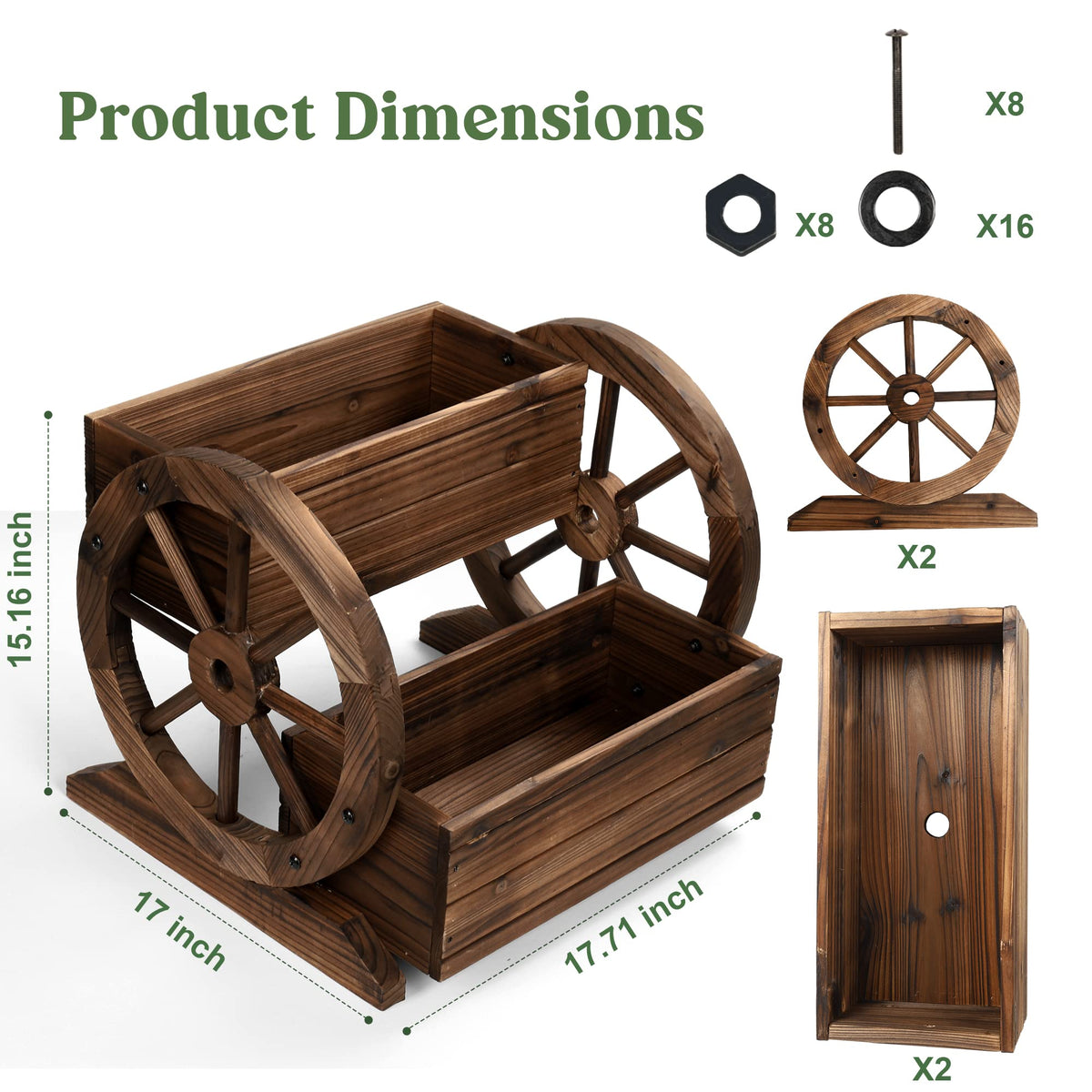 OIPRTGFJ natural cedar finish wagon planter adds warmth to exteriors