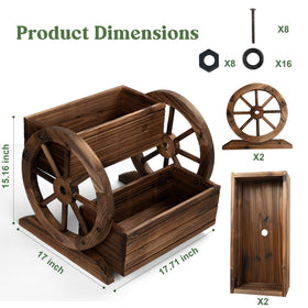 OIPRTGFJ natural cedar finish wagon planter adds warmth to exteriors