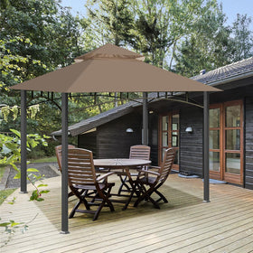 OIPUNSHLE khaki canopy top is waterproof and UV resistant for outdoors.