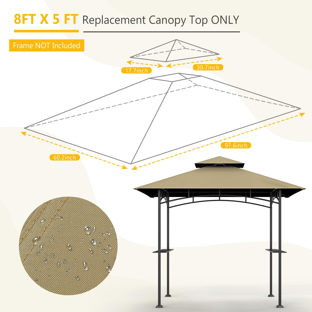 OIPUNSHLE double-tier canopy top enhances ventilation for cooler outdoor cooking areas.