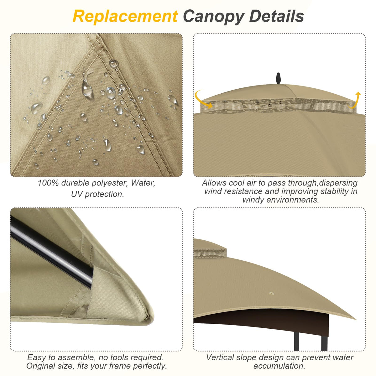OIPUNSHLE easy-install canopy; set up in minutes with simple corner placement.