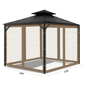 OIPUNSHLE gazebo netting 10x12 dimensions to fit most standard frames while preserving view.