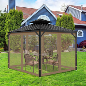 OIPUNSHLE netting with rings and hooks enables quick installation on compatible gazebos.
