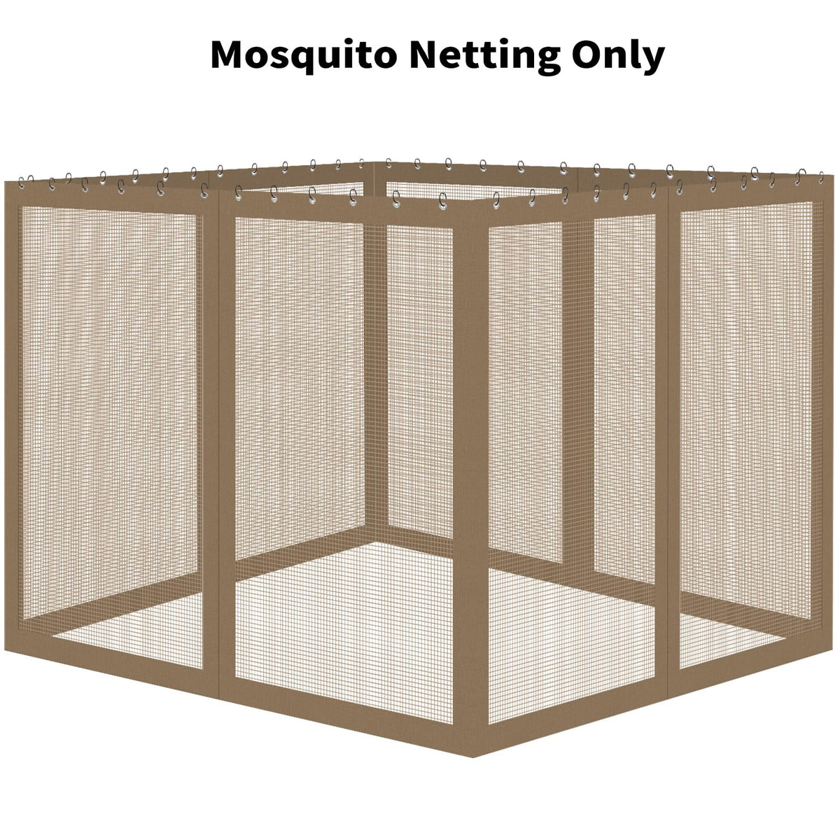 OIPUNSHLE gazebo netting demonstrates ventilation while reducing insect intrusion from sides.