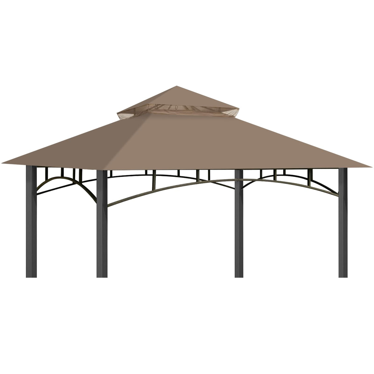 OIPUNSHLE replacement canopy top in khaki fabric for L-GZ136PST gazebo, weatherproof shade.