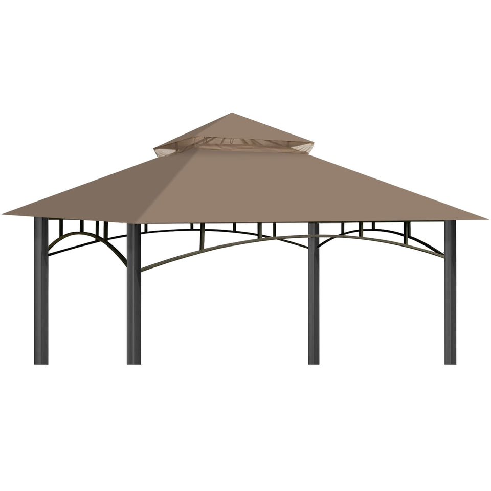 OIPUNSHLE replacement canopy top in khaki fabric for L-GZ136PST gazebo, weatherproof shade.