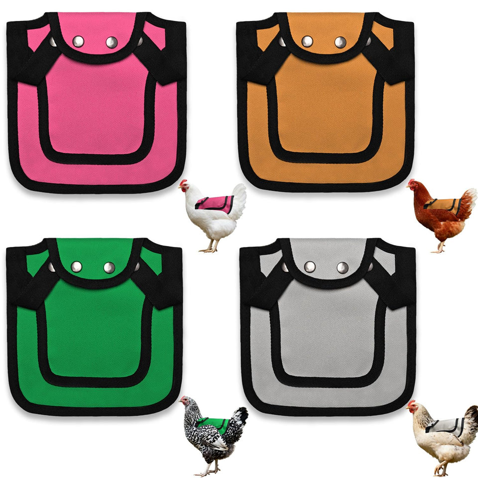 OIUXIMT chicken saddle back protector showing full back coverage for safer flock interactions.
