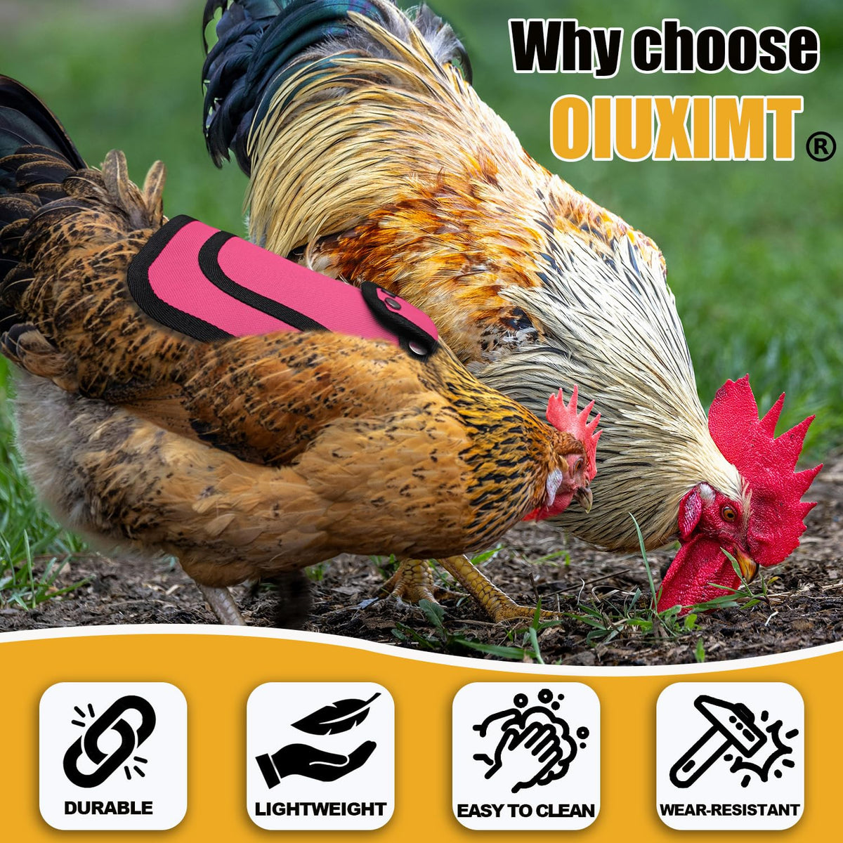 OIUXIMT waterproof durable saddle in multiple colors protects flocks on muddy days.