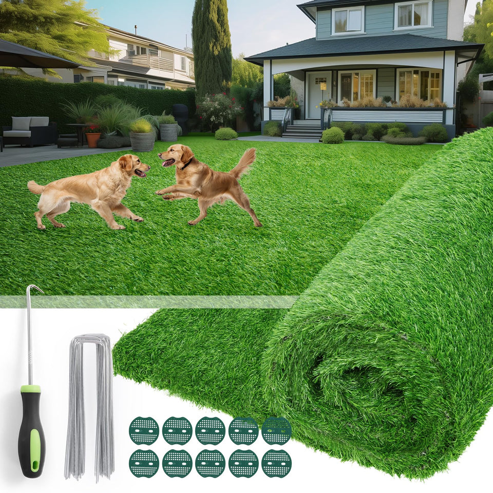 Oiyeefo artificial turf outdoor 6x10ft setup for a low-maintenance patio lawn
