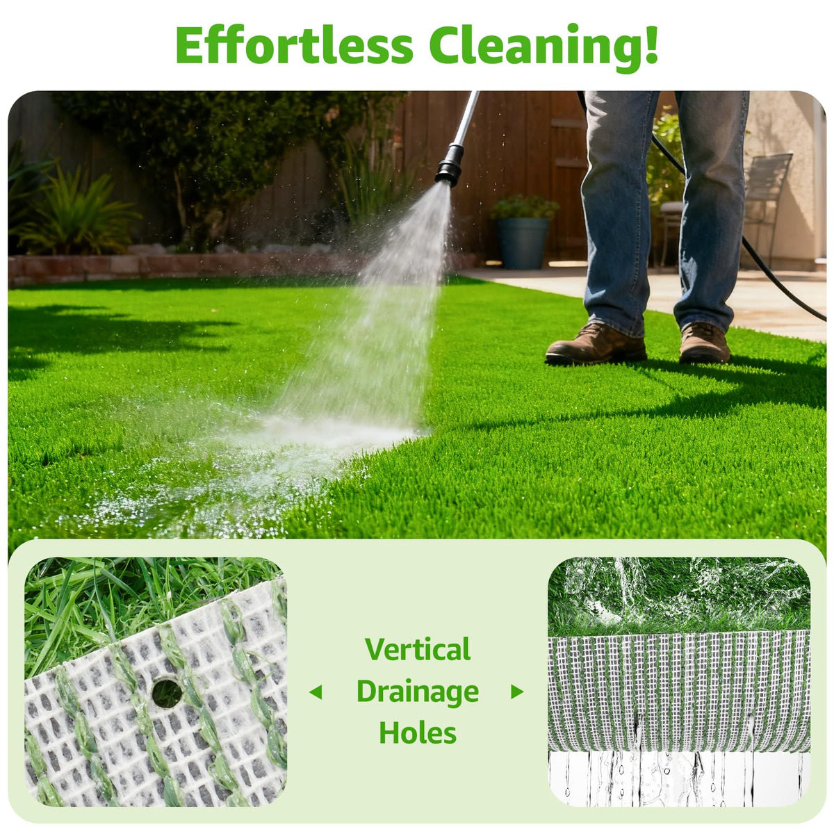Oiyeefo turf with UV protection maintains color in sunlight