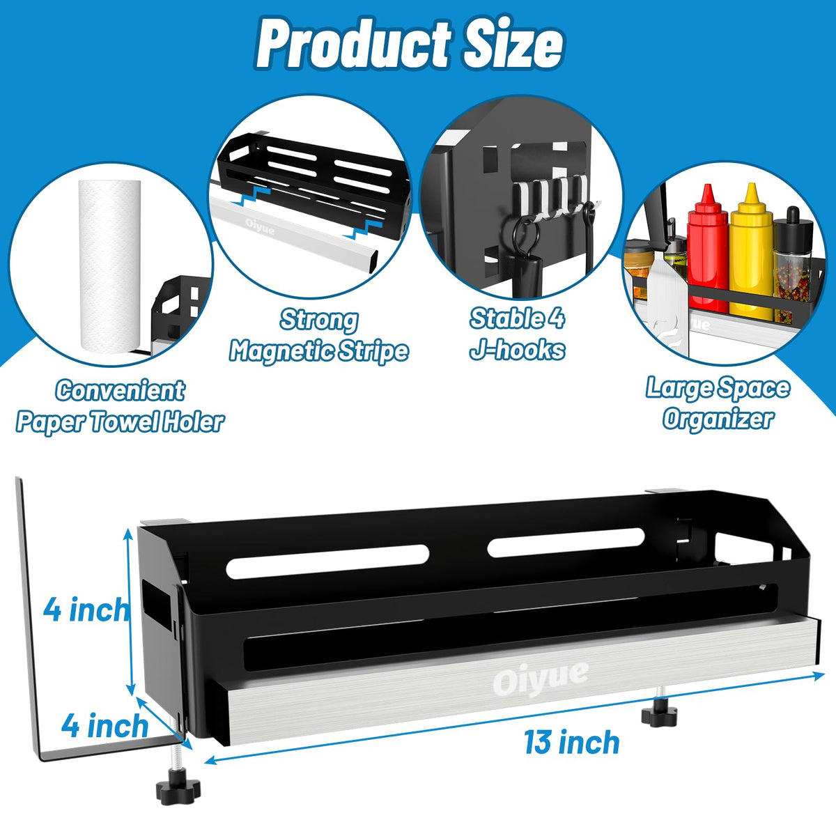 Oiyue Griddle Caddy paper towel holder for quick cleanup.