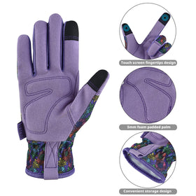 OIZEN gardening gloves with PVC palm pads and 5mm foam for strong grip.