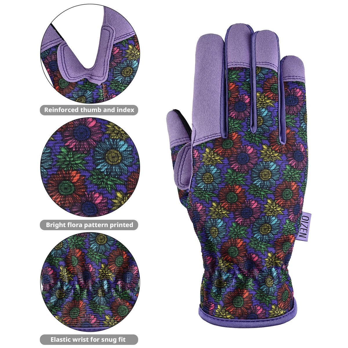 OIZEN gardening gloves with reinforced protection for safer gardening tasks.