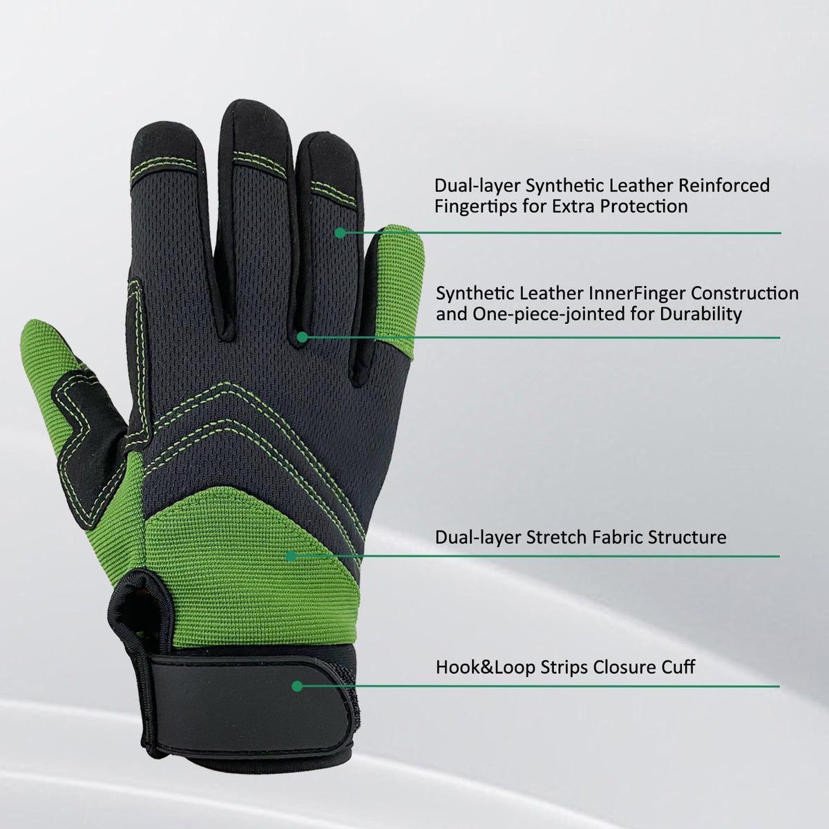 OIZEN Safety Work Gloves palm foam padding enhances durability for tough jobs