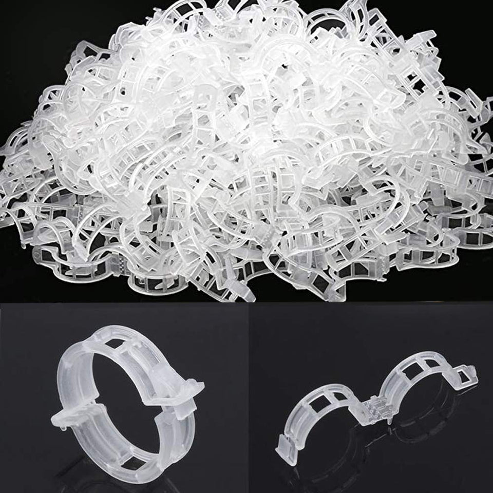 OJYUDD white plant support clips for tidy garden trellises.