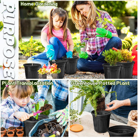 OJYUDD 60-pack soft plastic pots stacked demonstrate reusability and space-saving storage.