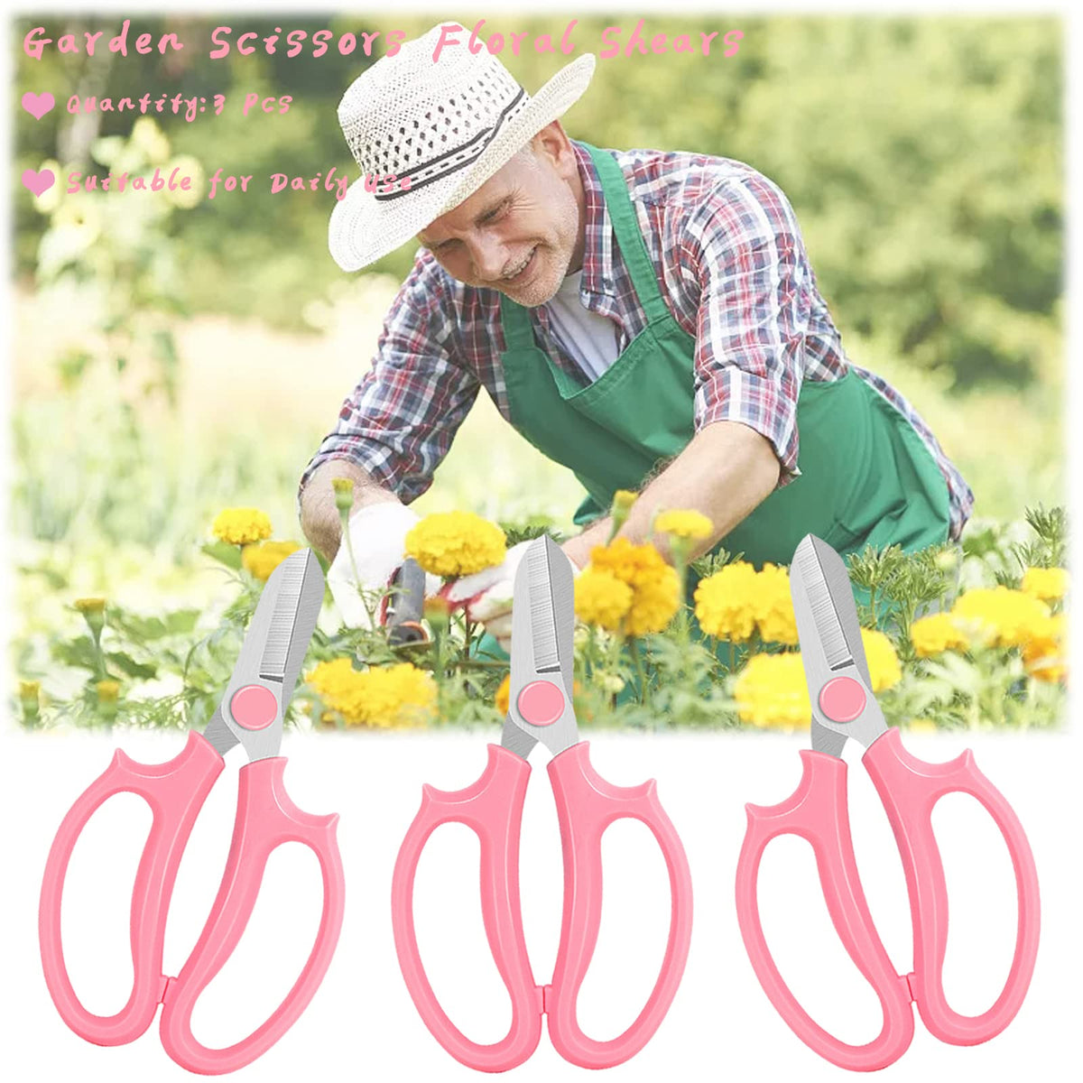 OJYUDD garden scissors being wiped clean for easy maintenance.