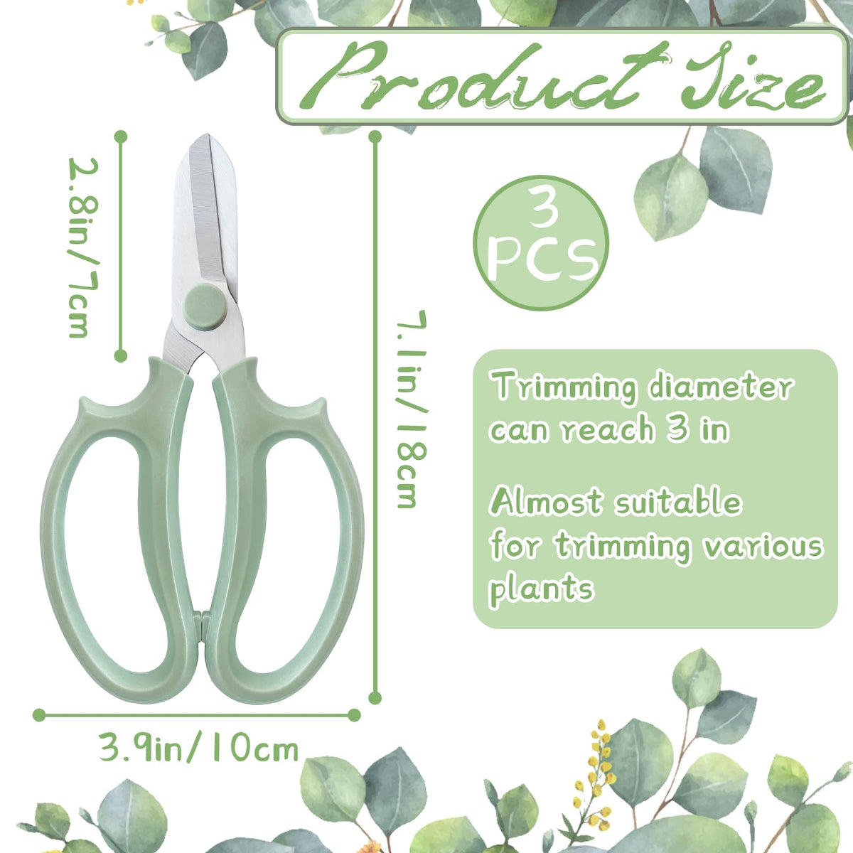 OJYUDD ergonomic anti-slip handle reduces fatigue during trimming.