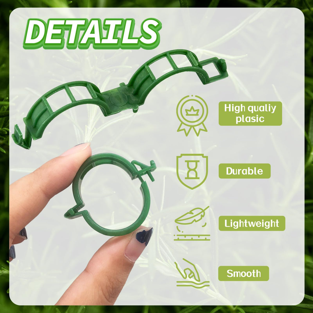 OJYUDD garden-vine-clips support cucumber and grape plants.