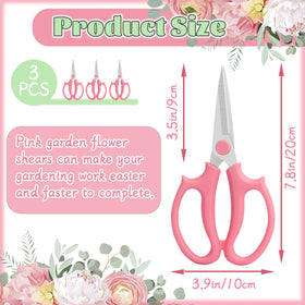 OJYUDD pink floral scissors with ergonomic handles for comfortable all-day trimming