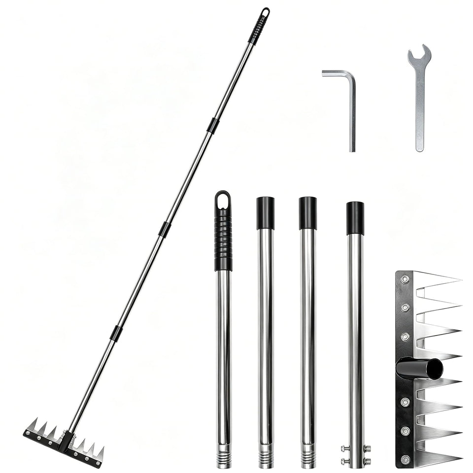 OK5STAR heavy duty iron weeding rake head with reinforced steel for tough weed removal