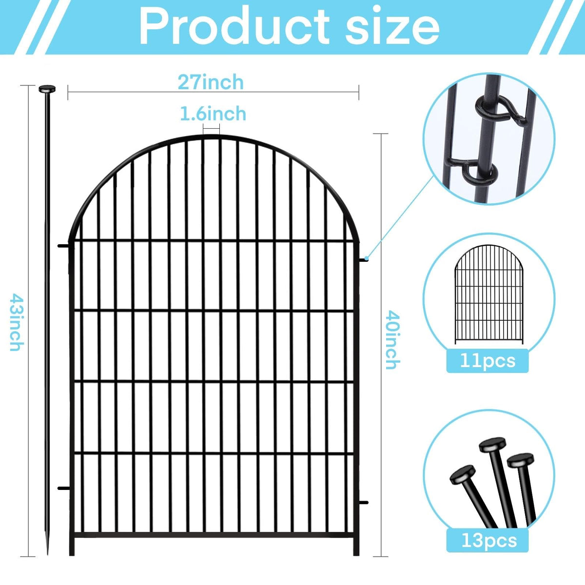 Okaygardn gate integrated into fence enables convenient access while keeping animals out.