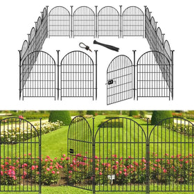 Okaygardn tall garden fence panel layout shows stable staking for a border.