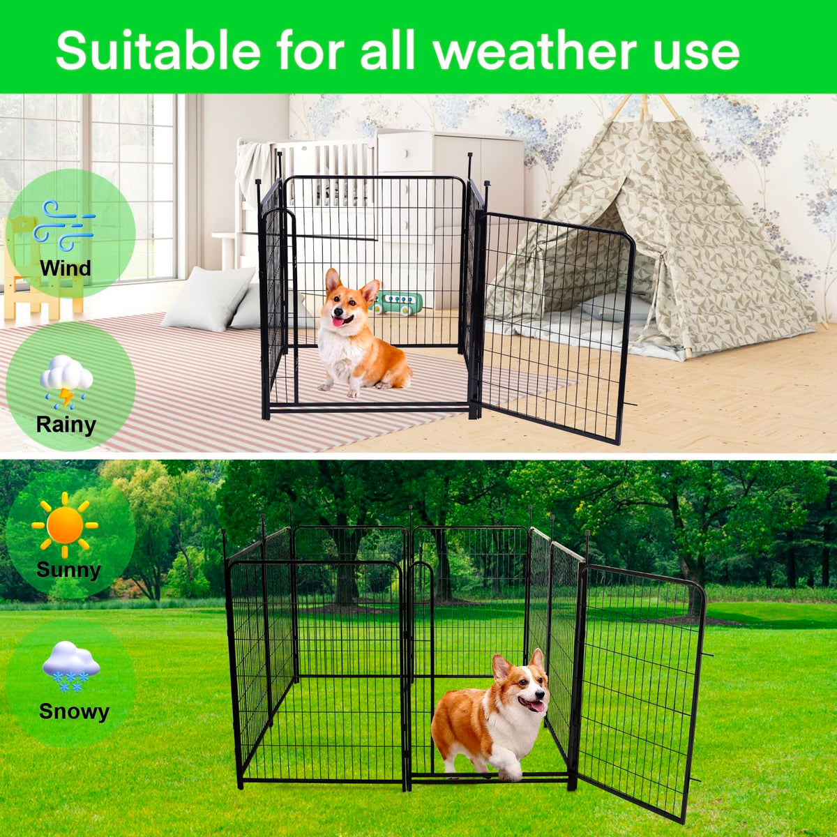 Okaygardn tall garden fence sturdy panel highlights heavy duty construction for resilience.