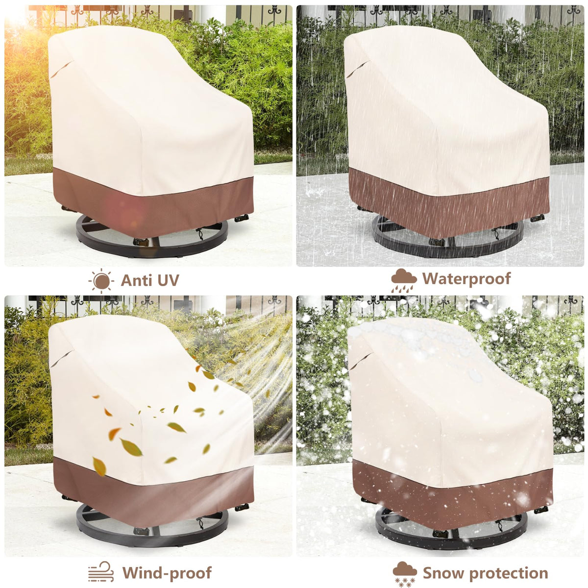 OkCool beige-brown tone blends with outdoor furniture
