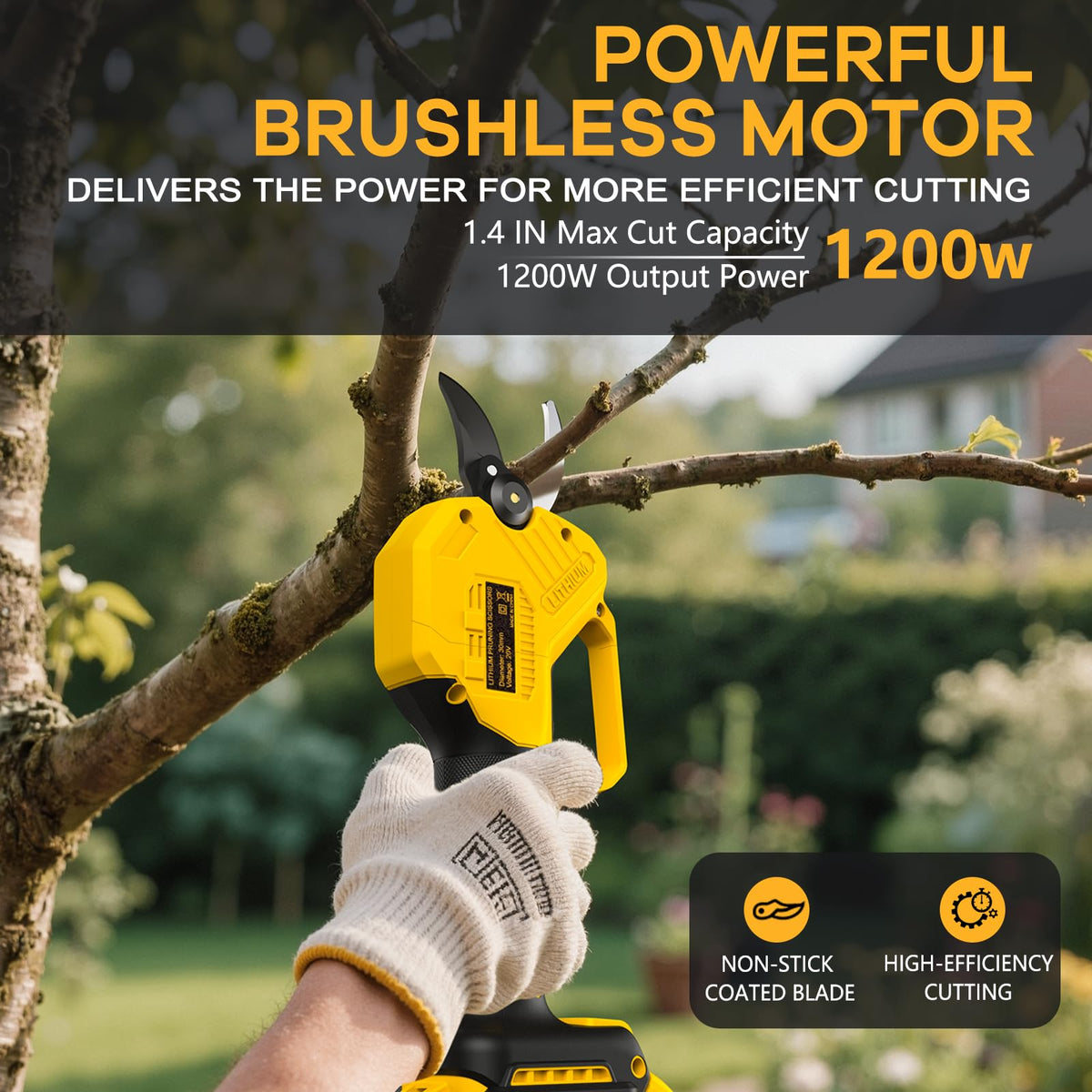 Okeelney pruning shears with 25mm cut capacity for precise small-branch trimming.