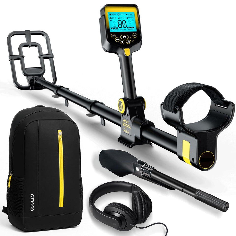 OKESAM metal detector with LCD display for quick target identification on outdoor hunts.