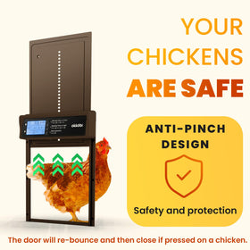 OKKÖBI anti-pinch safety reverses on resistance to protect birds