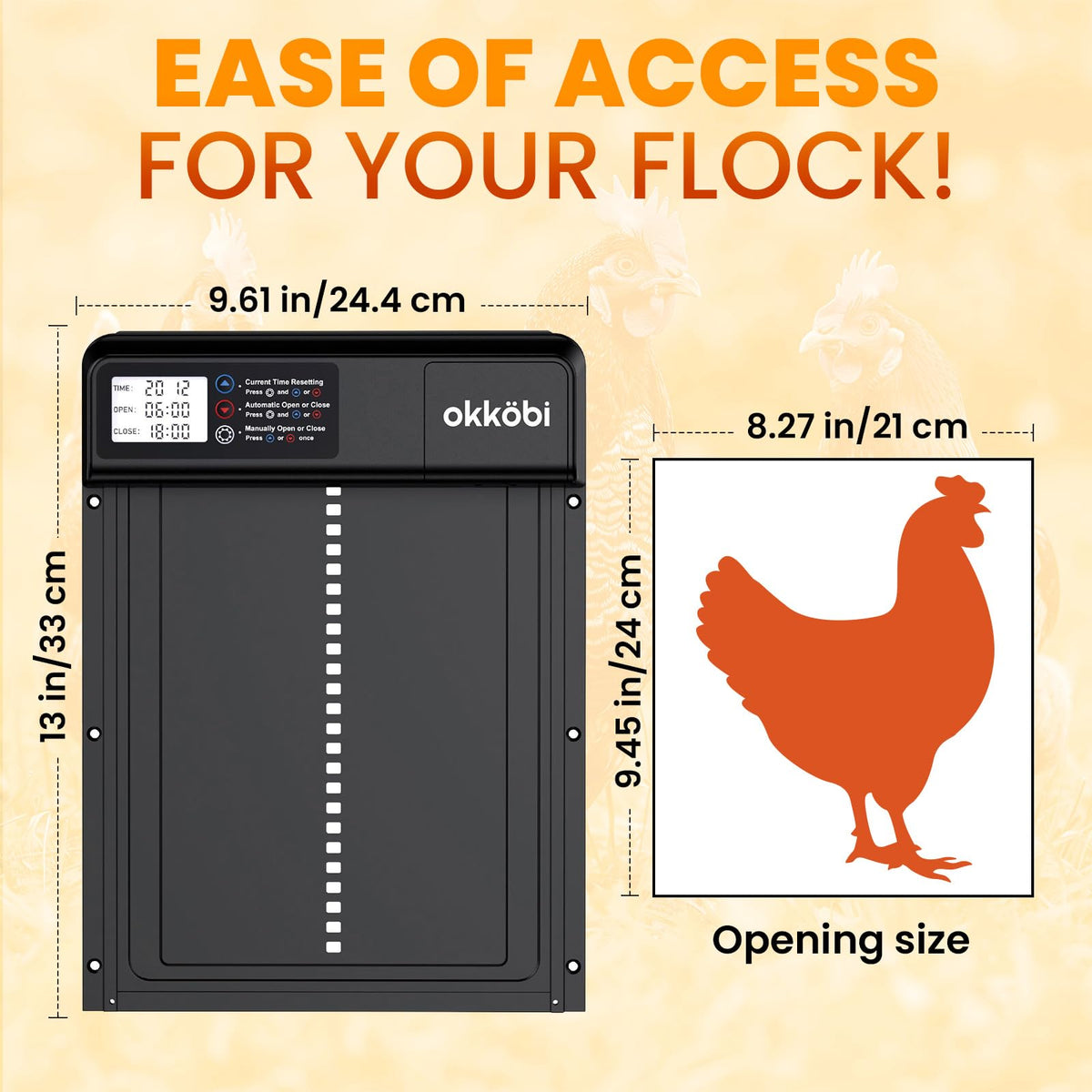 OKKÖBI Coop Door Lite easy under 10-minute installation