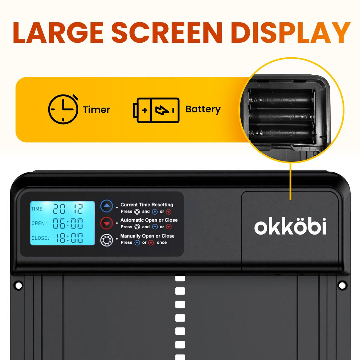 OKKÖBI Coop Door Lite manual mode with quick button control