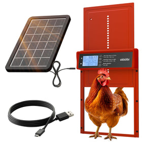 OKKÖBI coop door solar panel powers a reliable, off-grid opening for day and night protection.