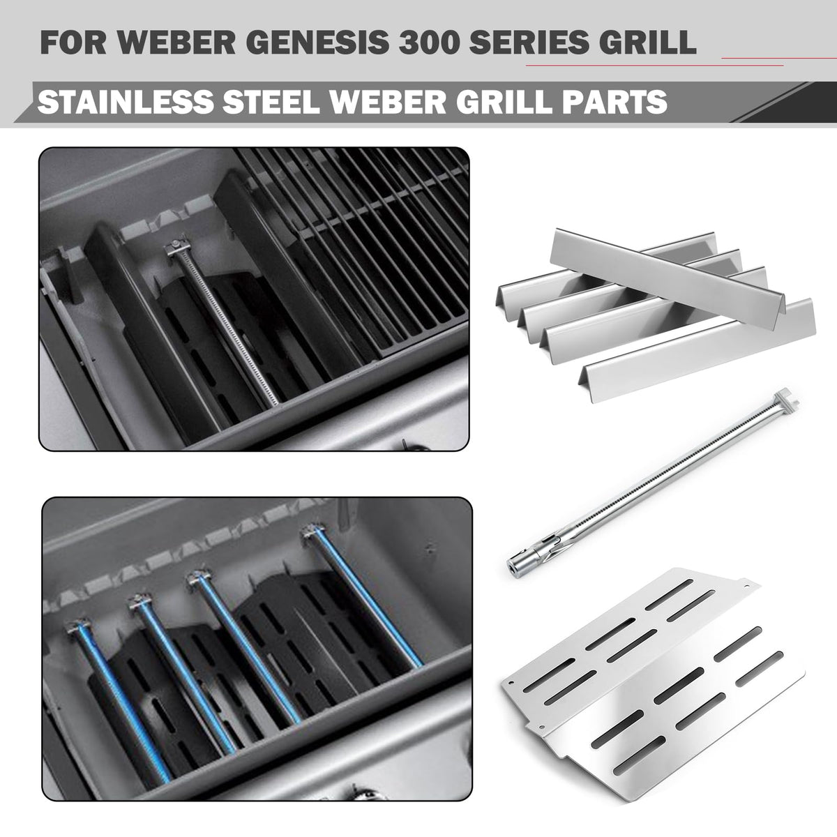 Oklagarden Genesis 330 sear burner tube front control supports fast searing