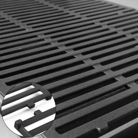 Oklagarden Spirit E-310 cast iron grates for long-lasting performance.
