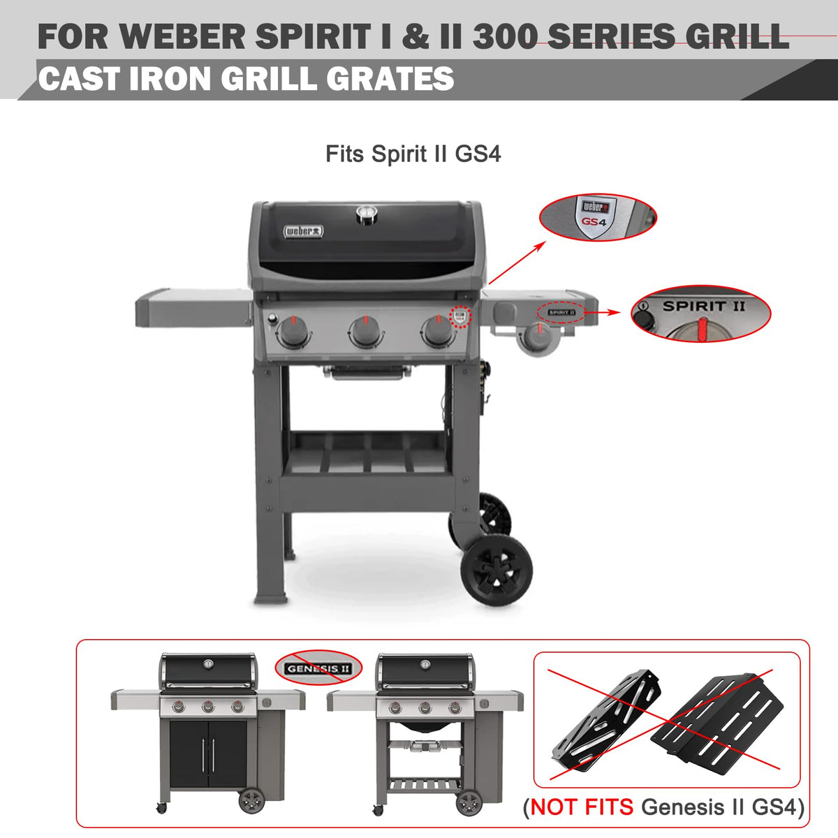 Oklagarden Spirit II GS4-compatible grates ensure reliable replacement on eligible models.