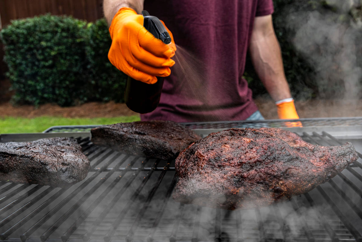 Oklahoma Joe's stainless steel housing detail highlights durability for frequent use.