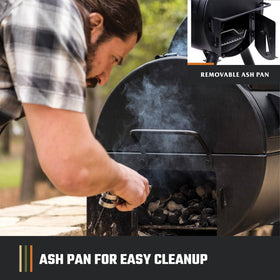 Oklahoma Joe's Canyon Combo porcelain-coated cast-iron grates retain heat.