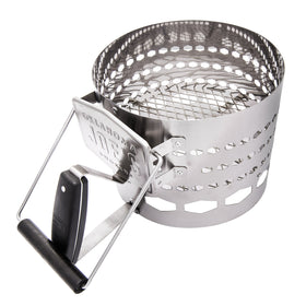 Oklahoma Joe's Halftime XL charcoal starter side view showing large capacity for briquettes